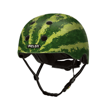 Load image into Gallery viewer, Melon Helmets watermelon printed helmet designed for skateboarding, biking, scooter, and commuting.