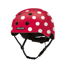 Load image into Gallery viewer, Melon Helmets polka dot printed helmet designed for skateboarding, biking, scooter, and commuting.