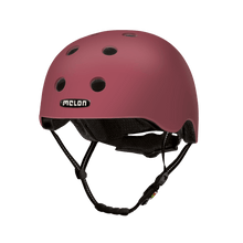Load image into Gallery viewer, Melon Helmets matte finish red helmet designed for skateboarding, biking, scooter, and commuting.