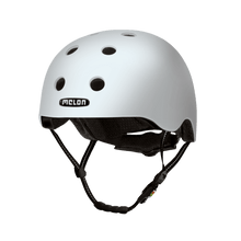 Load image into Gallery viewer, The Melon Helmets matte-finish white helmet Berlin designed for skateboarding, biking, scooting, and commuting. 
