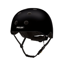 Load image into Gallery viewer, Melon Helmets black helmet designed for skateboarding, biking, scooter, and commuting.
