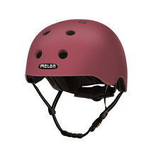 Load image into Gallery viewer, Melon Helmets matte finish red helmet designed for skateboarding, biking, scooter, and commuting.
